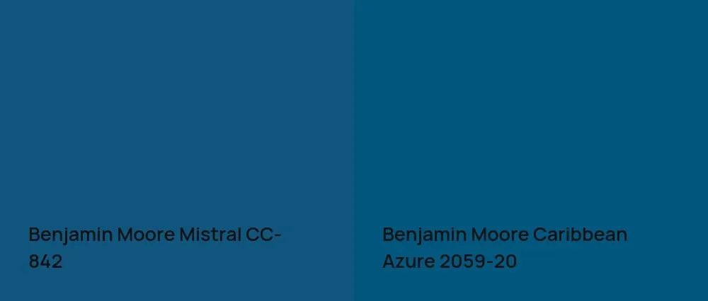 Benjamin Moore Mistral CC-842 vs Benjamin Moore Caribbean Azure 2059-20