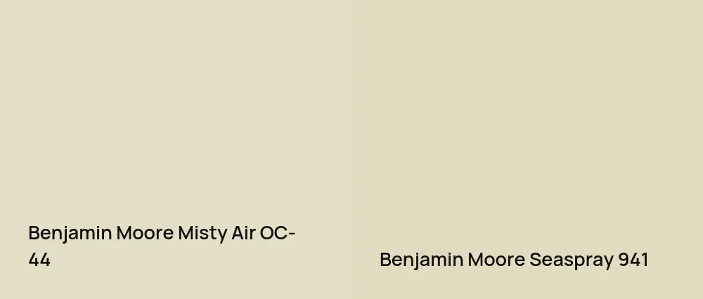 Benjamin Moore Misty Air OC-44 vs Benjamin Moore Seaspray 941