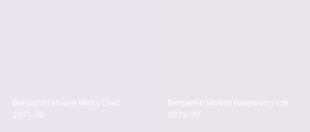Benjamin Moore Misty Lilac 2071-70 vs Benjamin Moore Raspberry Ice 2072-70