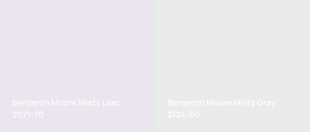 Benjamin Moore Misty Lilac 2071-70 vs Benjamin Moore Misty Gray 2124-60