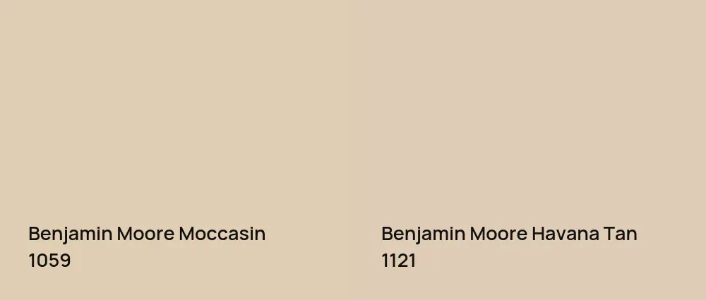 Benjamin Moore Moccasin 1059 vs Benjamin Moore Havana Tan 1121