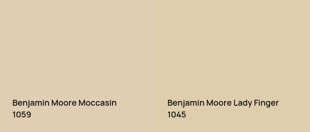 Benjamin Moore Moccasin 1059 vs Benjamin Moore Lady Finger 1045