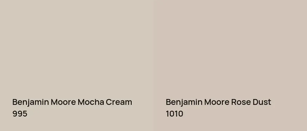 Benjamin Moore Mocha Cream 995 vs Benjamin Moore Rose Dust 1010