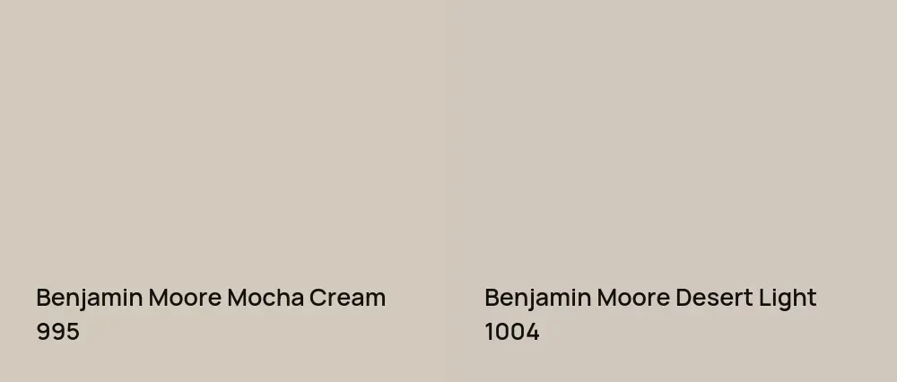 Benjamin Moore Mocha Cream 995 vs Benjamin Moore Desert Light 1004