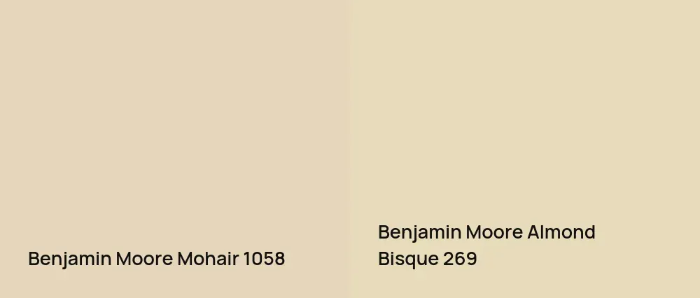 Benjamin Moore Mohair 1058 vs Benjamin Moore Almond Bisque 269