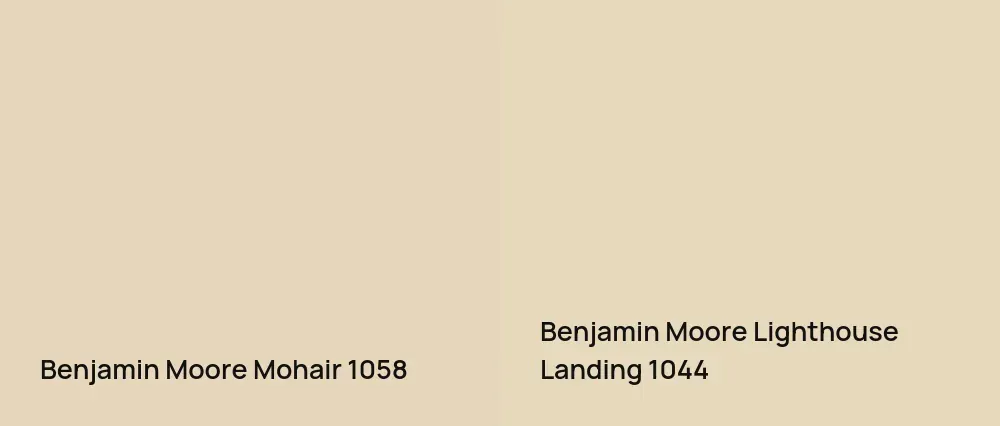 Benjamin Moore Mohair 1058 vs Benjamin Moore Lighthouse Landing 1044
