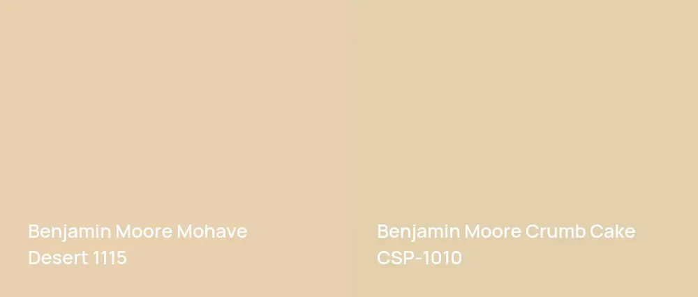 Benjamin Moore Mohave Desert 1115 vs Benjamin Moore Crumb Cake CSP-1010