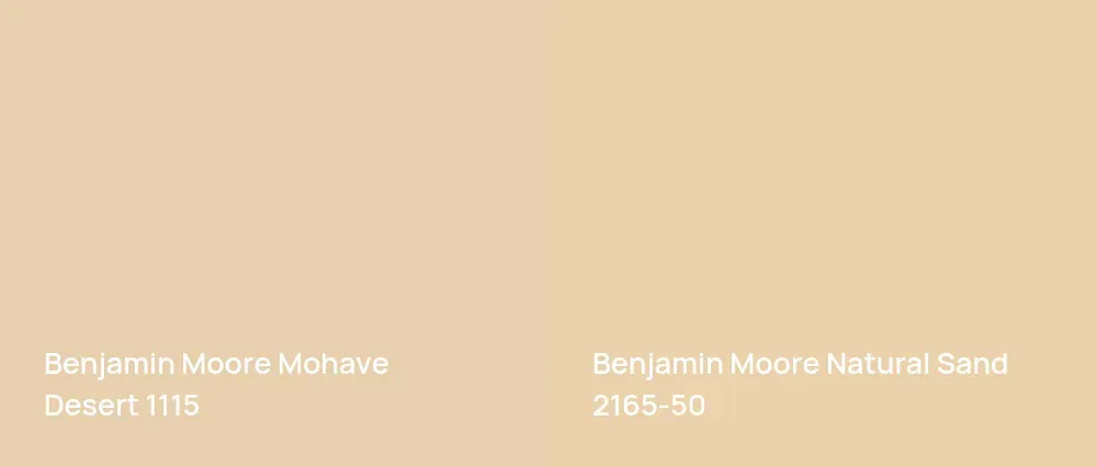 Benjamin Moore Mohave Desert 1115 vs Benjamin Moore Natural Sand 2165-50