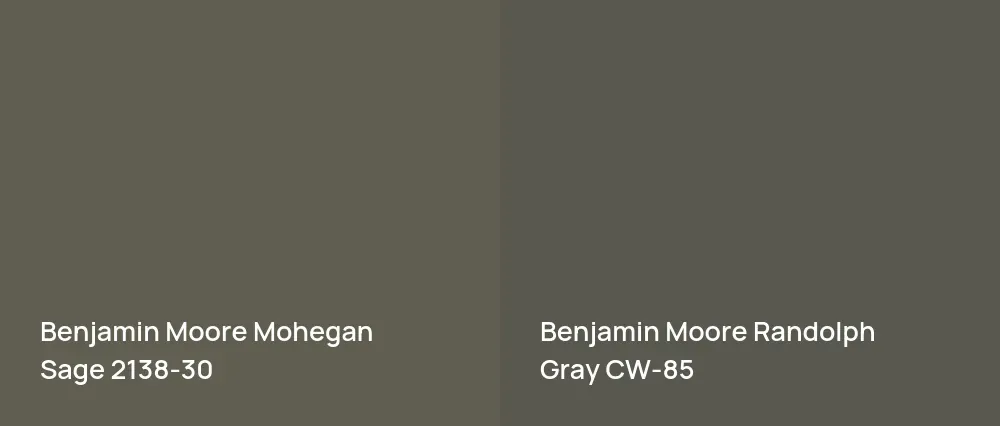 Benjamin Moore Mohegan Sage 2138-30 vs Benjamin Moore Randolph Gray CW-85