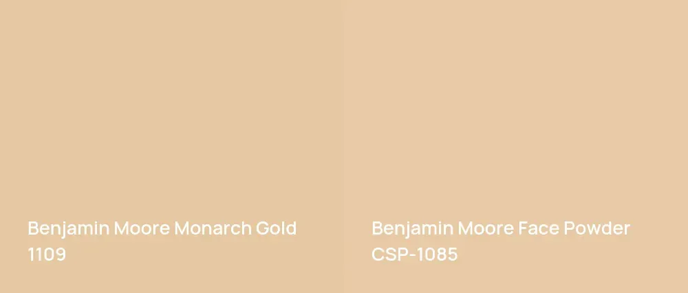 Benjamin Moore Monarch Gold 1109 vs Benjamin Moore Face Powder CSP-1085