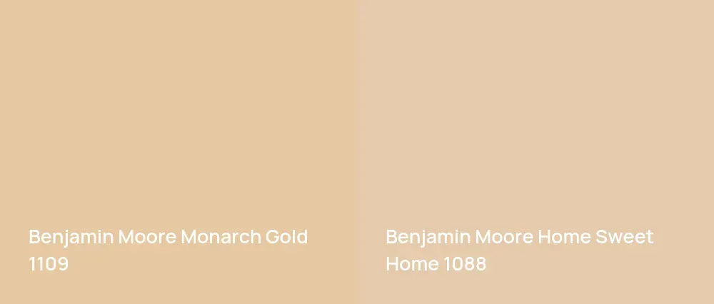 Benjamin Moore Monarch Gold 1109 vs Benjamin Moore Home Sweet Home 1088