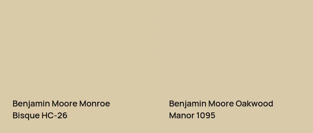 Benjamin Moore Monroe Bisque HC-26 vs Benjamin Moore Oakwood Manor 1095