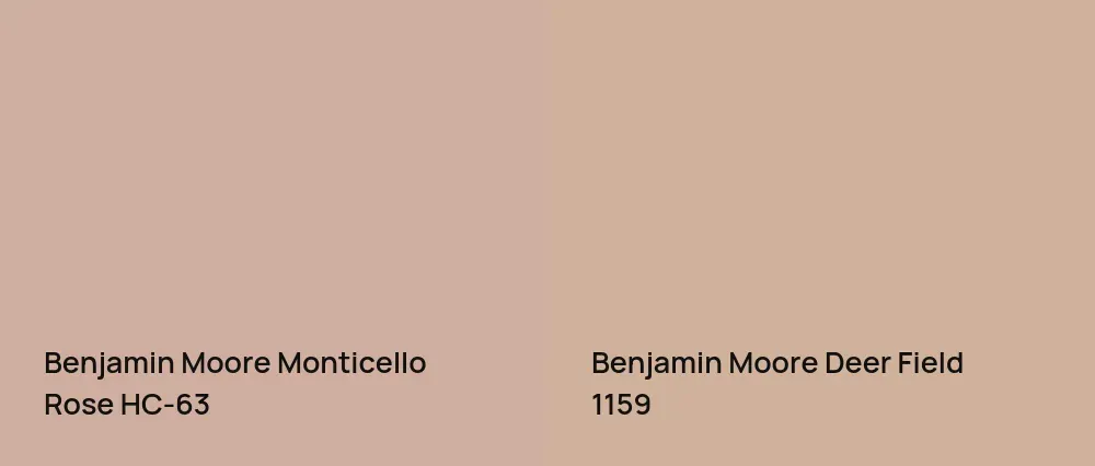 Benjamin Moore Monticello Rose HC-63 vs Benjamin Moore Deer Field 1159