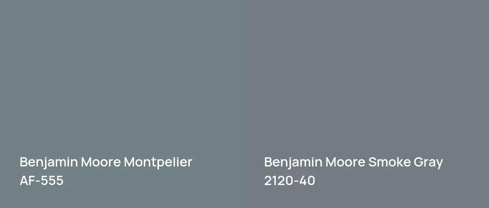 Benjamin Moore Montpelier AF-555 vs Benjamin Moore Smoke Gray 2120-40