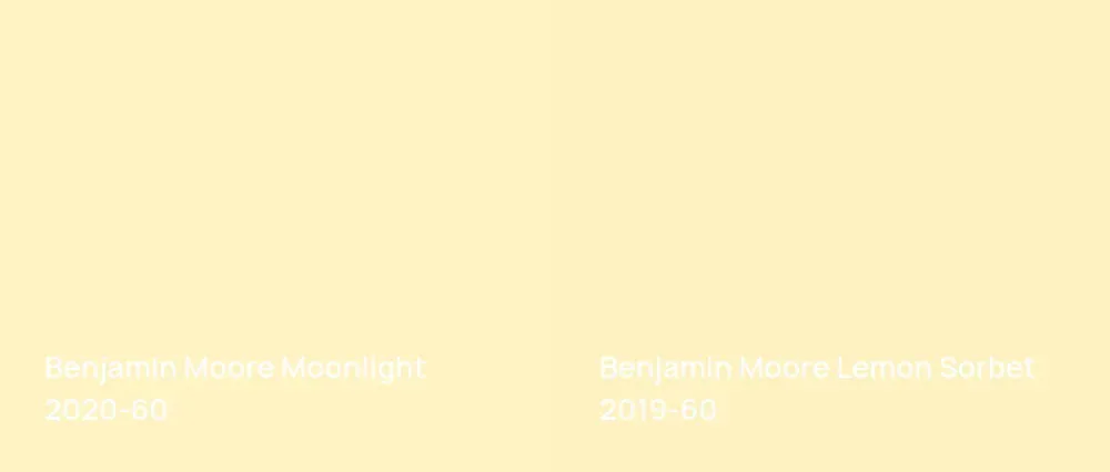 Benjamin Moore Moonlight 2020-60 vs Benjamin Moore Lemon Sorbet 2019-60
