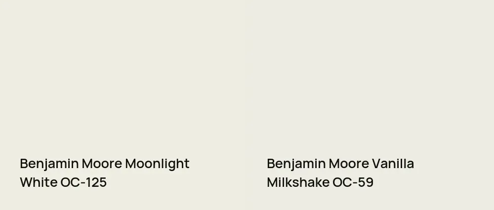 Benjamin Moore Moonlight White OC-125 vs Benjamin Moore Vanilla Milkshake OC-59