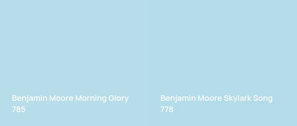 Benjamin Moore Morning Glory 785 vs Benjamin Moore Skylark Song 778
