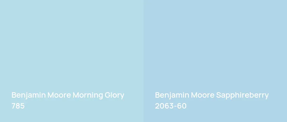 Benjamin Moore Morning Glory 785 vs Benjamin Moore Sapphireberry 2063-60