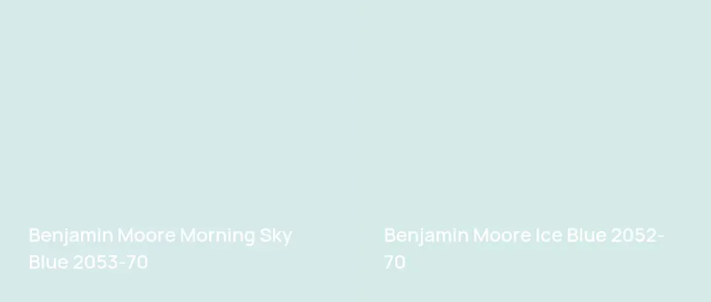 Benjamin Moore Morning Sky Blue 2053-70 vs Benjamin Moore Ice Blue 2052-70