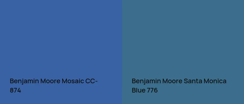 Benjamin Moore Mosaic CC-874 vs Benjamin Moore Santa Monica Blue 776