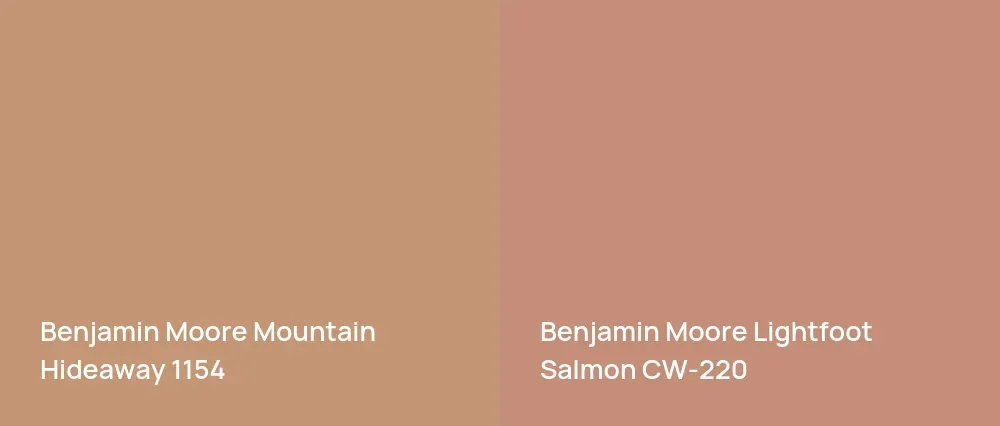 Benjamin Moore Mountain Hideaway 1154 vs Benjamin Moore Lightfoot Salmon CW-220