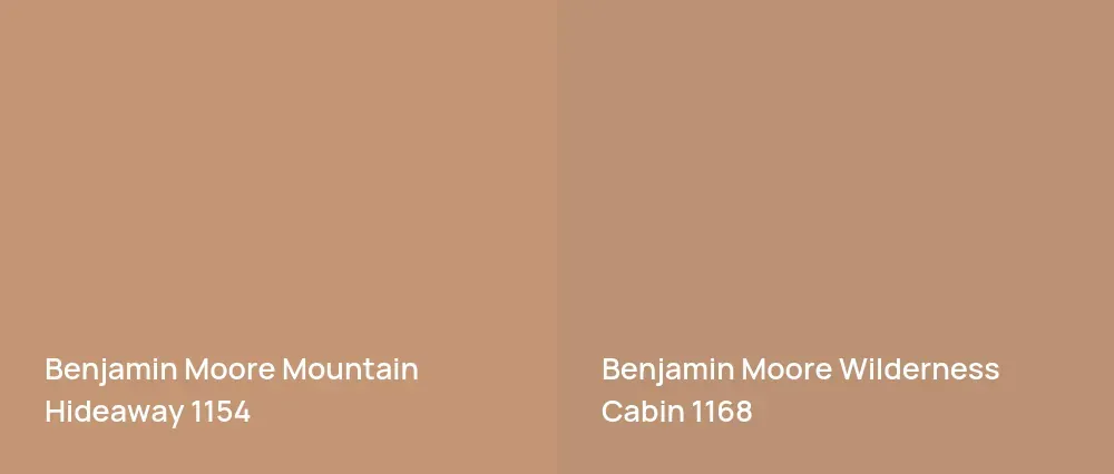 Benjamin Moore Mountain Hideaway 1154 vs Benjamin Moore Wilderness Cabin 1168