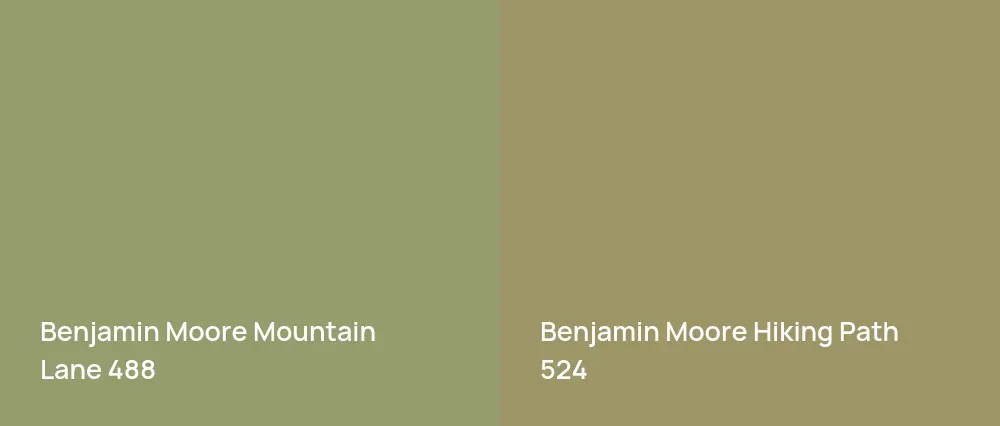Benjamin Moore Mountain Lane 488 vs Benjamin Moore Hiking Path 524