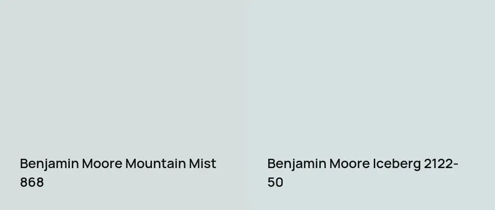 Benjamin Moore Mountain Mist 868 vs Benjamin Moore Iceberg 2122-50