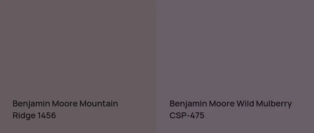 Benjamin Moore Mountain Ridge 1456 vs Benjamin Moore Wild Mulberry CSP-475