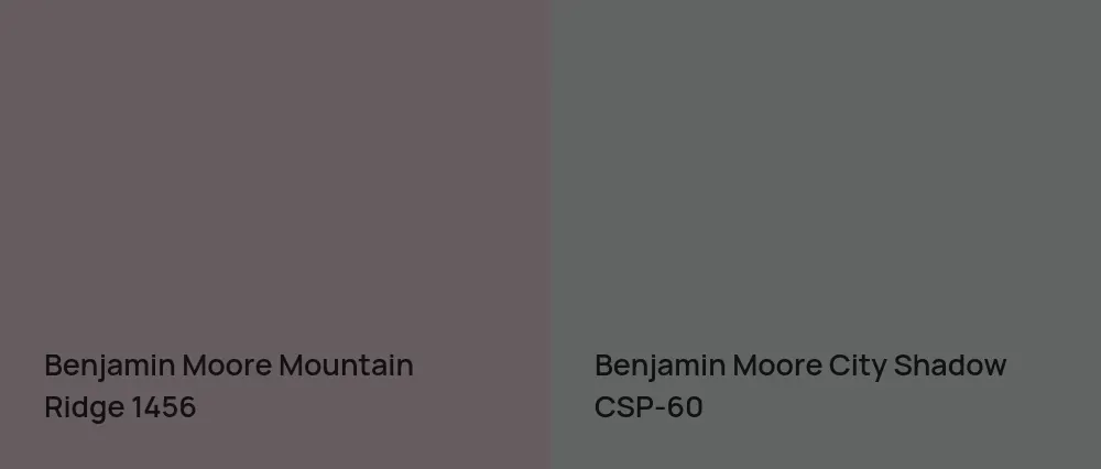 Benjamin Moore Mountain Ridge 1456 vs Benjamin Moore City Shadow CSP-60