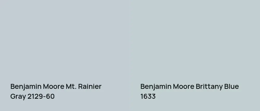 Benjamin Moore Mt. Rainier Gray 2129-60 vs Benjamin Moore Brittany Blue 1633