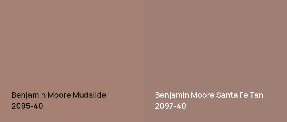 Benjamin Moore Mudslide 2095-40 vs Benjamin Moore Santa Fe Tan 2097-40
