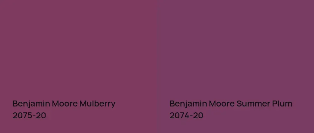 Benjamin Moore Mulberry 2075-20 vs Benjamin Moore Summer Plum 2074-20