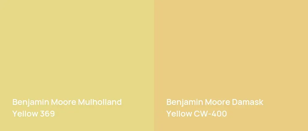 Benjamin Moore Mulholland Yellow 369 vs Benjamin Moore Damask Yellow CW-400