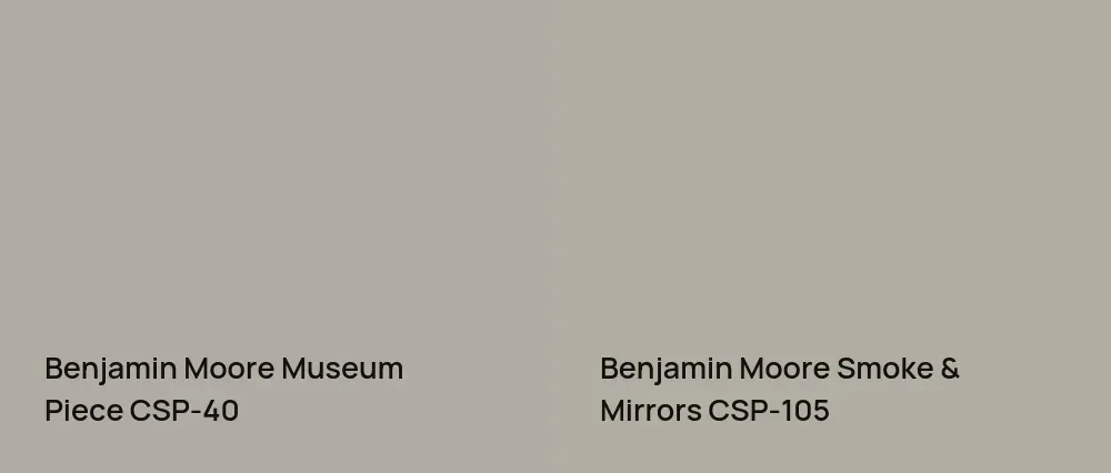 Benjamin Moore Museum Piece CSP-40 vs Benjamin Moore Smoke & Mirrors CSP-105