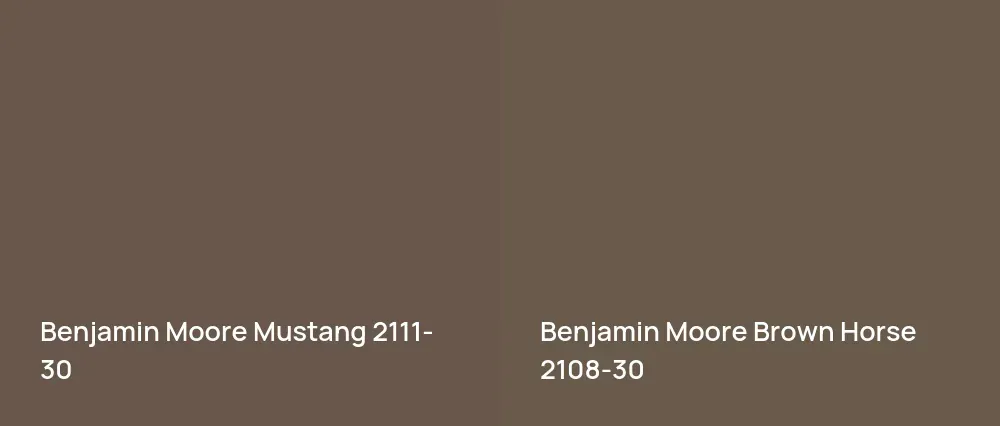 Benjamin Moore Mustang 2111-30 vs Benjamin Moore Brown Horse 2108-30
