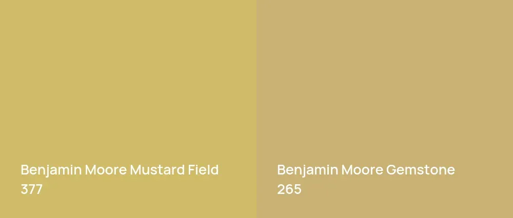 Benjamin Moore Mustard Field 377 vs Benjamin Moore Gemstone 265