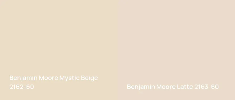 Benjamin Moore Mystic Beige 2162-60 vs Benjamin Moore Latte 2163-60