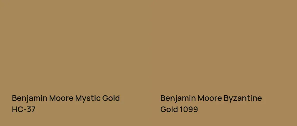 Benjamin Moore Mystic Gold HC-37 vs Benjamin Moore Byzantine Gold 1099
