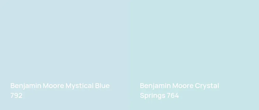 Benjamin Moore Mystical Blue 792 vs Benjamin Moore Crystal Springs 764