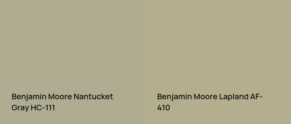Benjamin Moore Nantucket Gray HC-111 vs Benjamin Moore Lapland AF-410