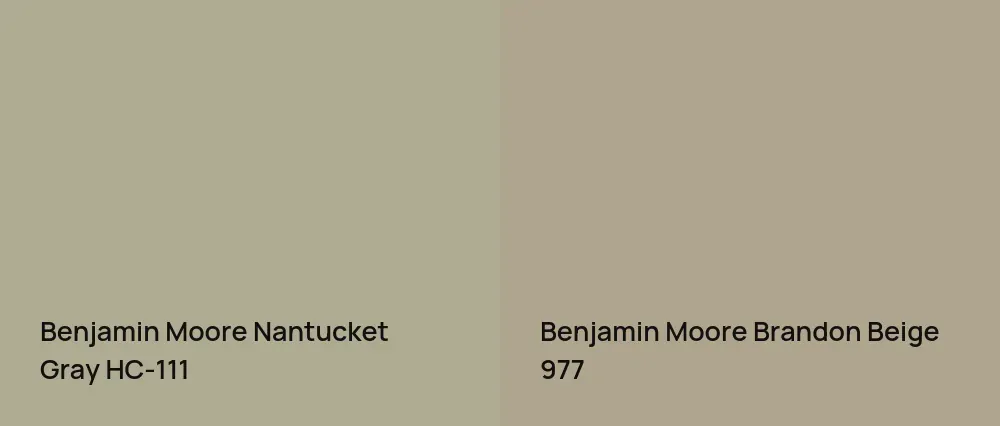 Benjamin Moore Nantucket Gray HC-111 vs Benjamin Moore Brandon Beige 977