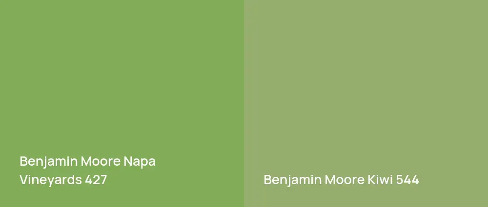 Benjamin Moore Napa Vineyards 427 vs Benjamin Moore Kiwi 544