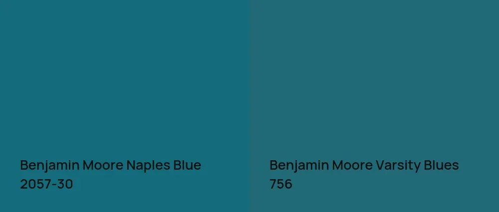 Benjamin Moore Naples Blue 2057-30 vs Benjamin Moore Varsity Blues 756