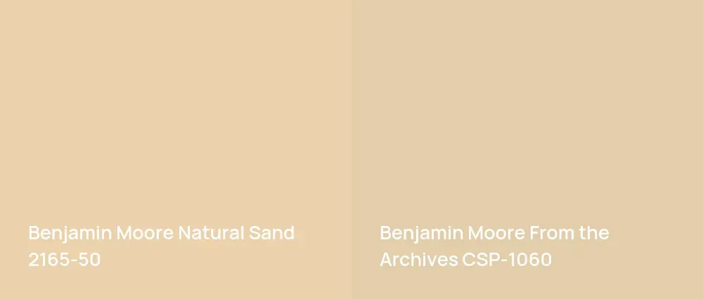 Benjamin Moore Natural Sand 2165-50 vs Benjamin Moore From the Archives CSP-1060