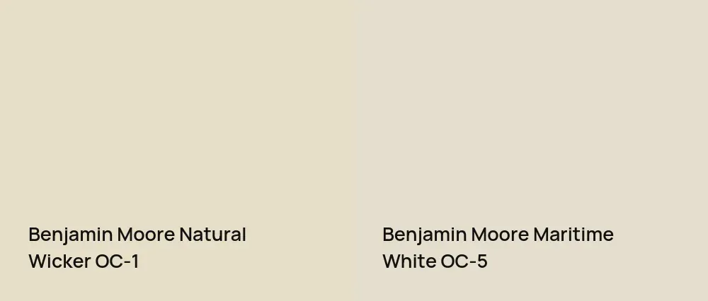 Benjamin Moore Natural Wicker OC-1 vs Benjamin Moore Maritime White OC-5
