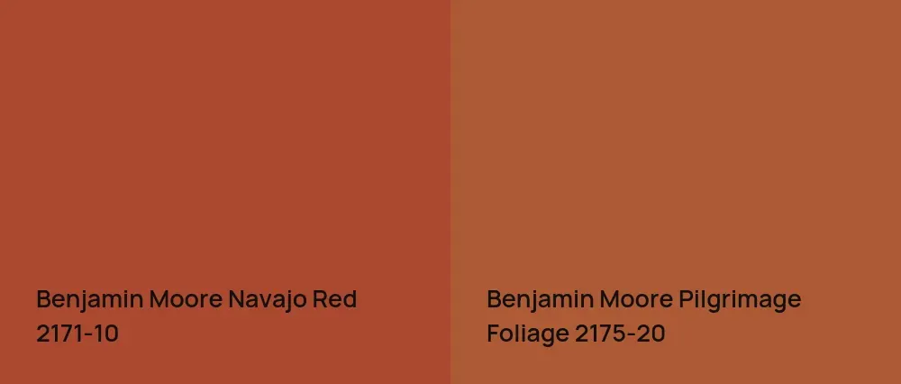 Benjamin Moore Navajo Red 2171-10 vs Benjamin Moore Pilgrimage Foliage 2175-20