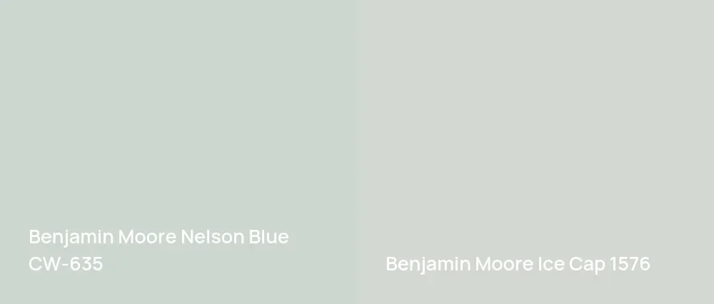 Benjamin Moore Nelson Blue CW-635 vs Benjamin Moore Ice Cap 1576