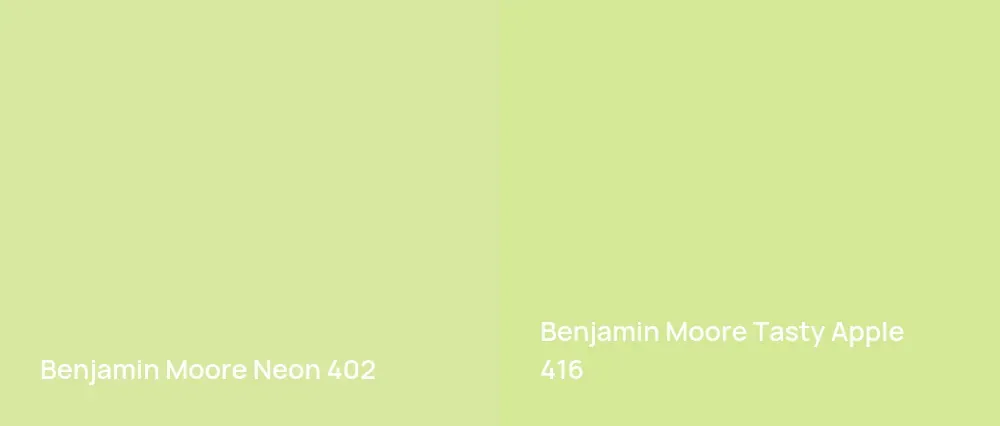 Benjamin Moore Neon 402 vs Benjamin Moore Tasty Apple 416