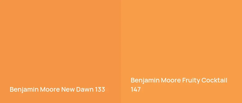 Benjamin Moore New Dawn 133 vs Benjamin Moore Fruity Cocktail 147